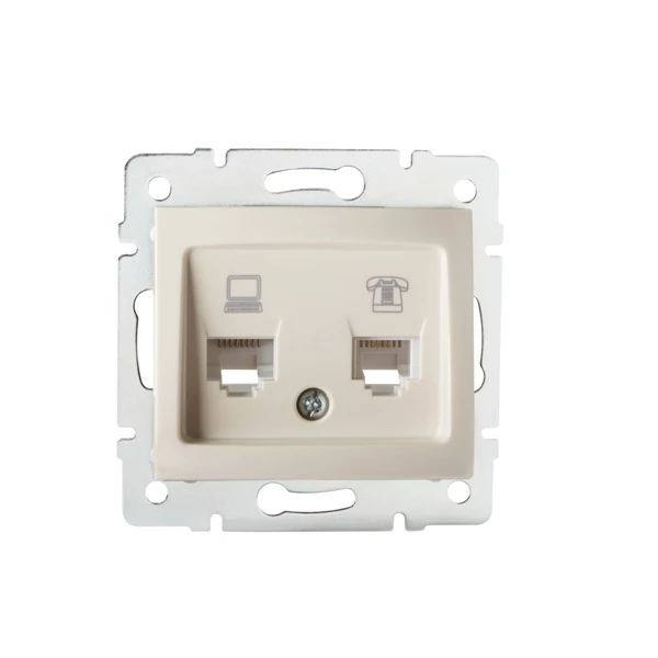 Számítógép és telefoncsatlakozó aljzat (RJ45 Cat 5e+RJ11) DOMO