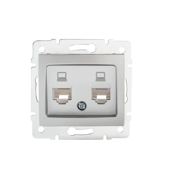Dupla, független számítógép-csatlakozó (2x RJ45Cat 5e Jack) DOMO