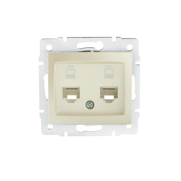 Dupla, független számítógép-csatlakozó (2x RJ45Cat 6 Jack) DOMO
