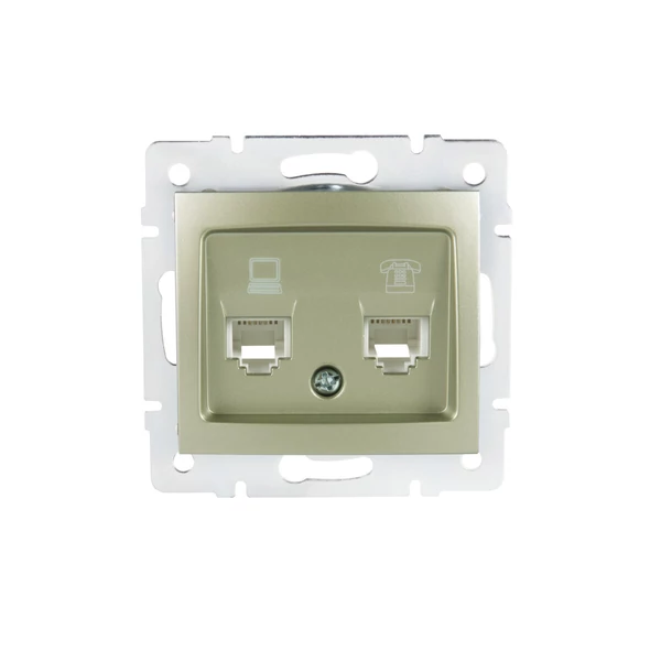 Számítógép és telefoncsatlakozó aljzat (RJ45 Cat 5e+RJ11) DOMO