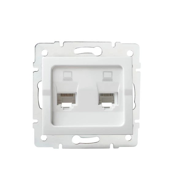 Dupla, független számítógép-csatlakozó (2x RJ45Cat 5e Jack) LOGI