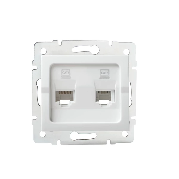 Dupla, független számítógép-csatlakozó (2x RJ45Cat 6 Jack) LOGI
