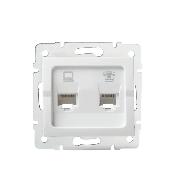 Számítógép és telefoncsatlakozó aljzat (RJ45 Cat 5e+RJ11) LOGI
