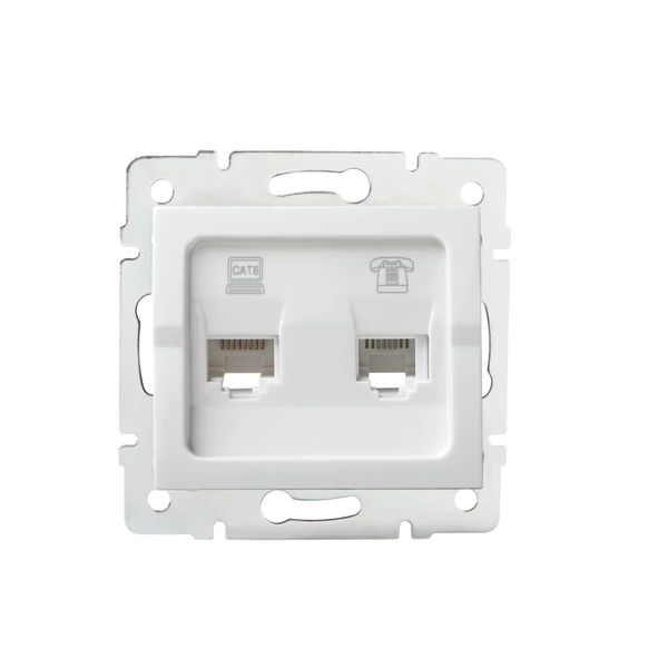 Számítógép és telefoncsatlakozó aljzat (RJ45 Cat 6+RJ11) LOGI