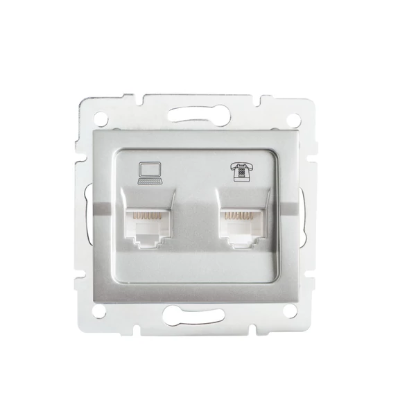 Számítógép és telefoncsatlakozó aljzat (RJ45 Cat 5e+RJ11) LOGI