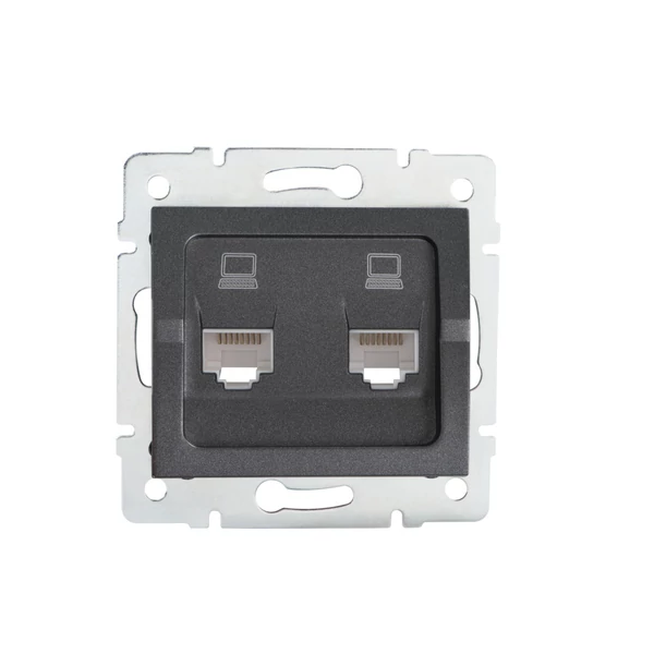 Dupla, független számítógép-csatlakozó (2x RJ45Cat 5e Jack) LOGI